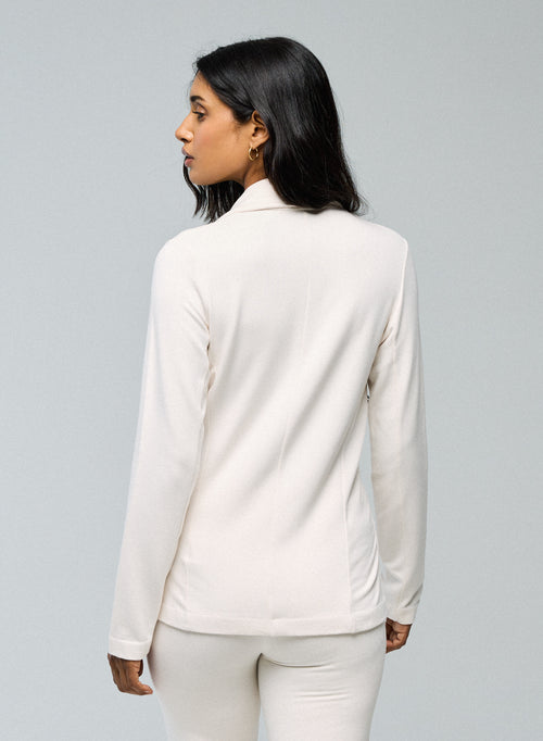 White long-sleeved viscose / elastane jacket - MAJESTIC FILATURES