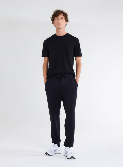 Pantalón Marino con Bolsillos en Viscosa y Elastano - MAJESTIC FILATURES