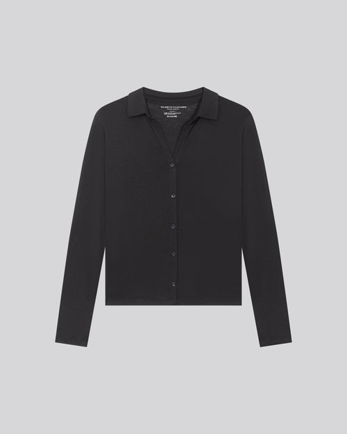 Polo Marine Polo Manches Longues en Coton / Cachemire - MAJESTIC FILATURES