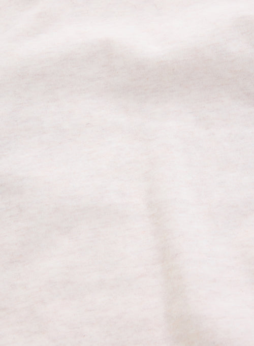 T-Shirt in Ecru meliert Rundhalsausschnitt Kurzarm aus Deluxe Baumwolle - MAJESTIC FILATURES
