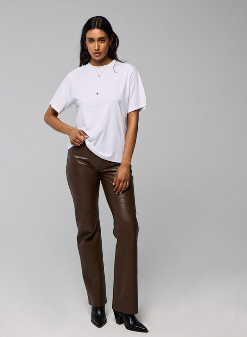 T-shirt Blanc Oversize Col Rond Manches Courtes en Deluxe Coton - MAJESTIC FILATURES
