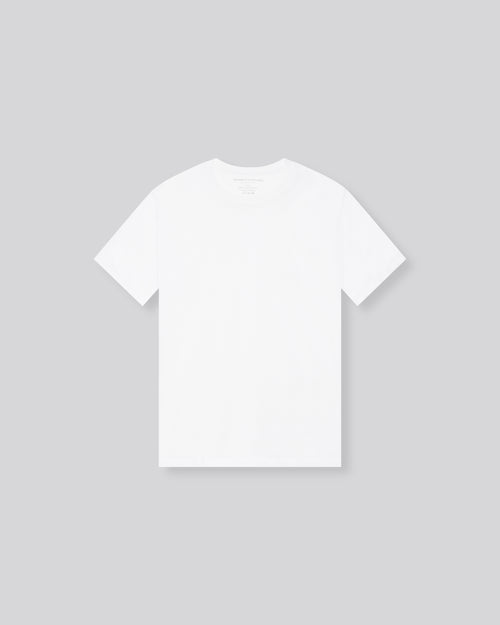 T-shirt Blanc Oversize Col Rond Manches Courtes en Deluxe Coton - MAJESTIC FILATURES