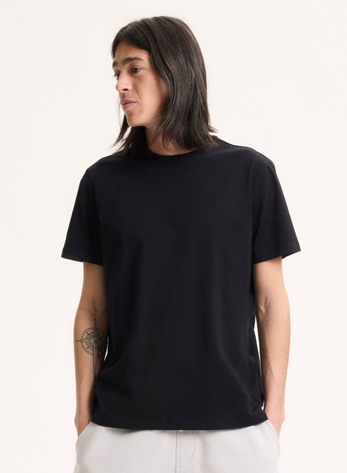 Julien T-Shirt Rundhalsausschnitt kurzen Ärmeln aus Deluxe-Baumwolle - MAJESTIC FILATURES