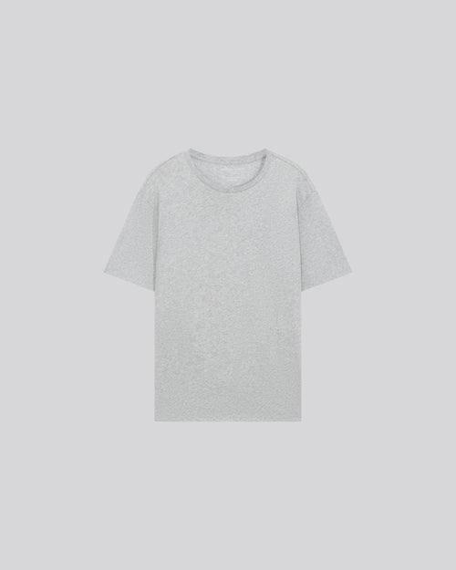 Julien Light Grey T-shirt Round Neck Short Sleeves in Deluxe Cotton - MAJESTIC FILATURES