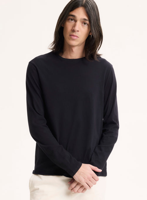 "Camiseta James cuello redondo manga larga de Algodón Deluxe" - MAJESTIC FILATURES