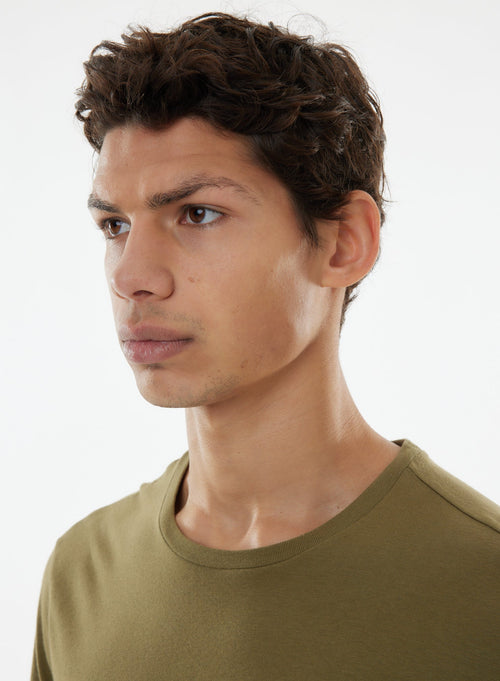 Savane James Langarm-T-Shirt mit Rundhalsausschnitt aus Deluxe-Baumwolle - MAJESTIC FILATURES