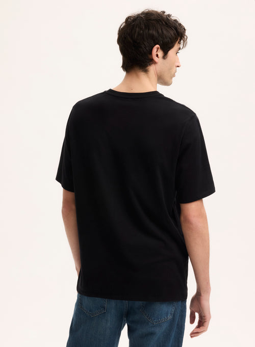 Black T-shirt Round Neck Short Sleeve Organic Cotton - MAJESTIC FILATURES