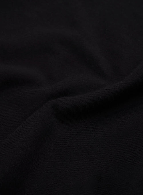 Black T-shirt Round Neck Short Sleeve Organic Cotton - MAJESTIC FILATURES