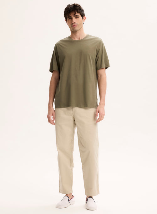Green T-shirt Round Neck Short Sleeve Organic Cotton - MAJESTIC FILATURES