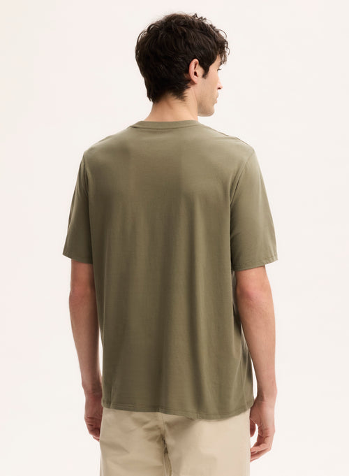 Green T-shirt Round Neck Short Sleeve Organic Cotton - MAJESTIC FILATURES