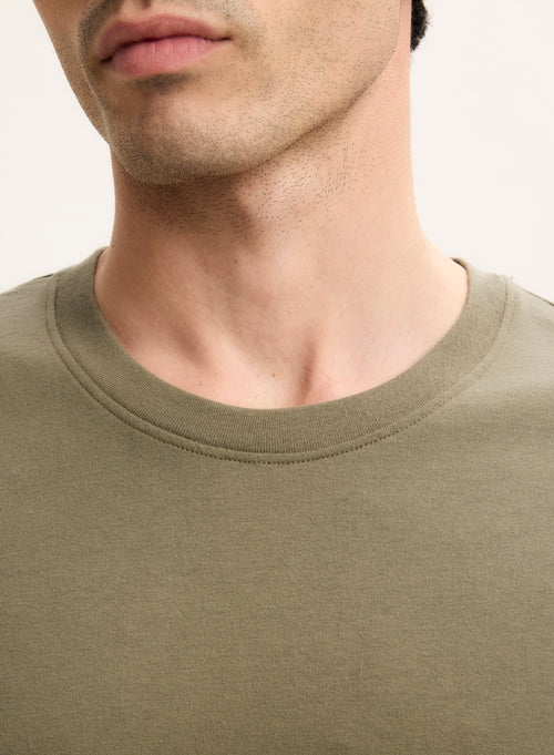 Green T-shirt Round Neck Short Sleeve Organic Cotton - MAJESTIC FILATURES