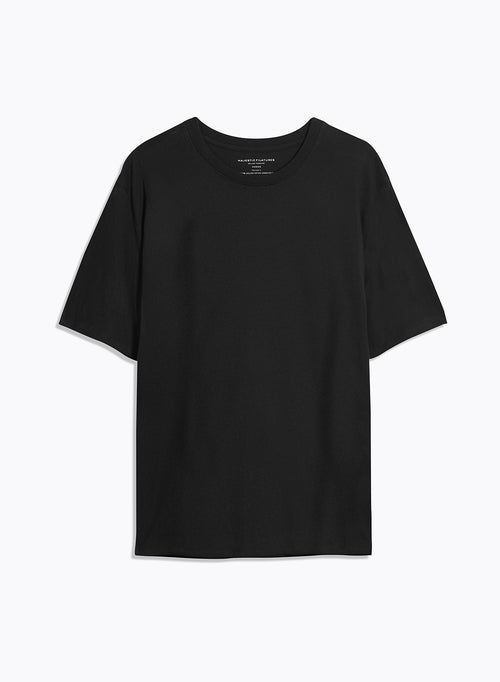 Black T-shirt Round Neck Short Sleeve Organic Cotton - MAJESTIC FILATURES