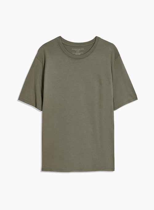 Green T-shirt Round Neck Short Sleeve Organic Cotton - MAJESTIC FILATURES