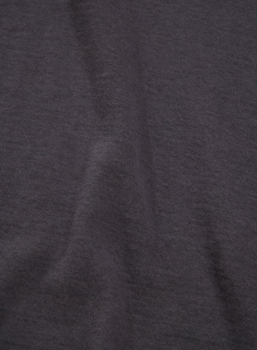 T-shirt Anthracite Col V Manches Longues en Coton et Cachemire - MAJESTIC FILATURES