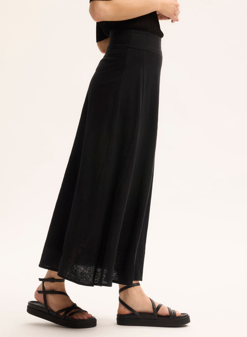 Black Linen Skirt - MAJESTIC FILATURES