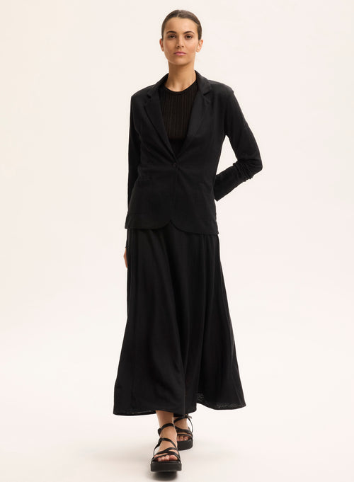 Black Linen Skirt - MAJESTIC FILATURES