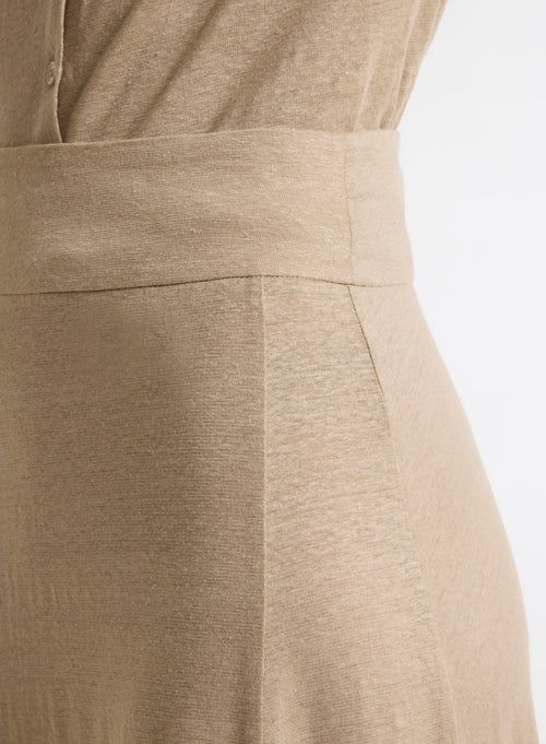 Beige Rock aus Leinen / Elasthan - MAJESTIC FILATURES