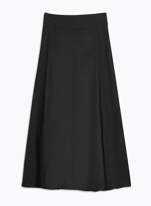 Black Linen Skirt - MAJESTIC FILATURES