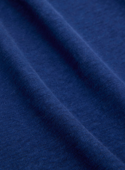 Blaues ärmelloses Rundhalskleid aus Leinen / Elasthan - MAJESTIC FILATURES