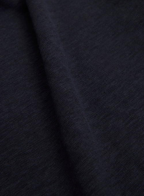 Marine T-Shirt mit 3/4-Ärmeln und Bootsausschnitt aus Leinen - MAJESTIC FILATURES