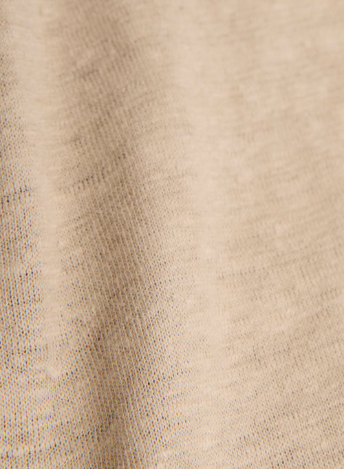Beige Long Sleeve Linen Shirt - MAJESTIC FILATURES