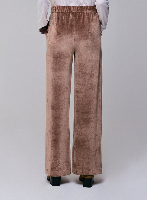 Pantalon Beige en Coton Organique / Modal / Elasthanne - MAJESTIC FILATURES