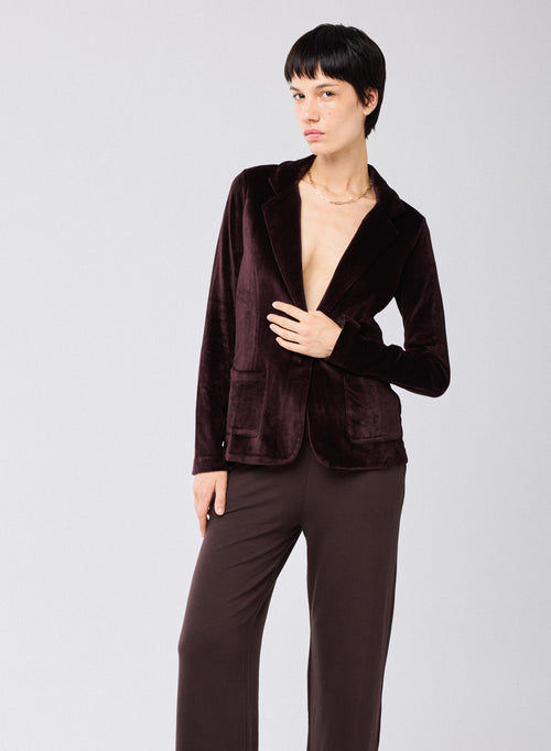 Veste Violet Manches Longues en Coton Organique / Modal / Elasthanne - MAJESTIC FILATURES