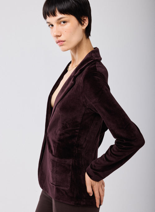 Veste Violet Manches Longues en Coton Organique / Modal / Elasthanne - MAJESTIC FILATURES
