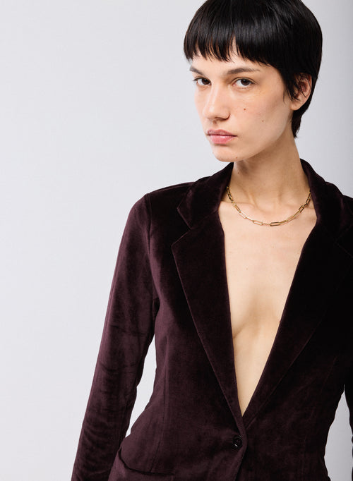 Veste Violet Manches Longues en Coton Organique / Modal / Elasthanne - MAJESTIC FILATURES