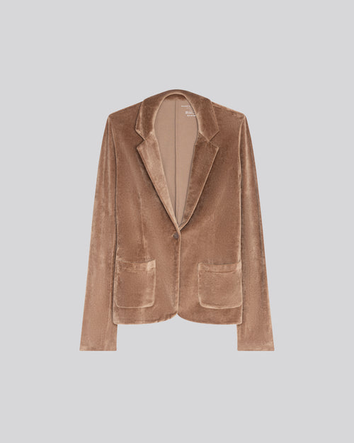 Beige Jacket Long Sleeve Jacket in Organic Cotton / Modal / Elastane - MAJESTIC FILATURES