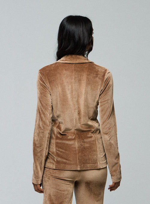 Beige Jacket Long Sleeve Jacket in Organic Cotton / Modal / Elastane - MAJESTIC FILATURES