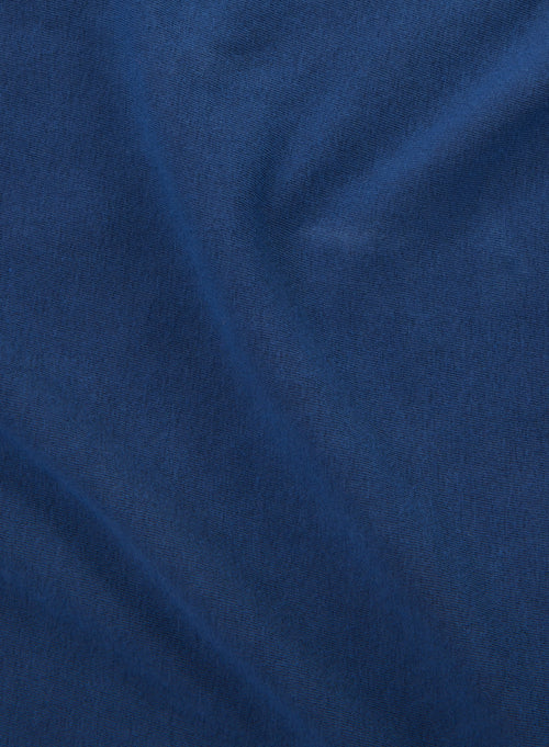 Blaues Kurzarm-Poloshirt aus Bio-Baumwolle und Elasthan - MAJESTIC FILATURES