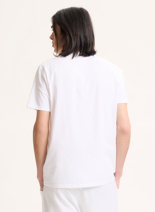 White Harold short-sleeved round-neck T-shirt in organic cotton - MAJESTIC FILATURES