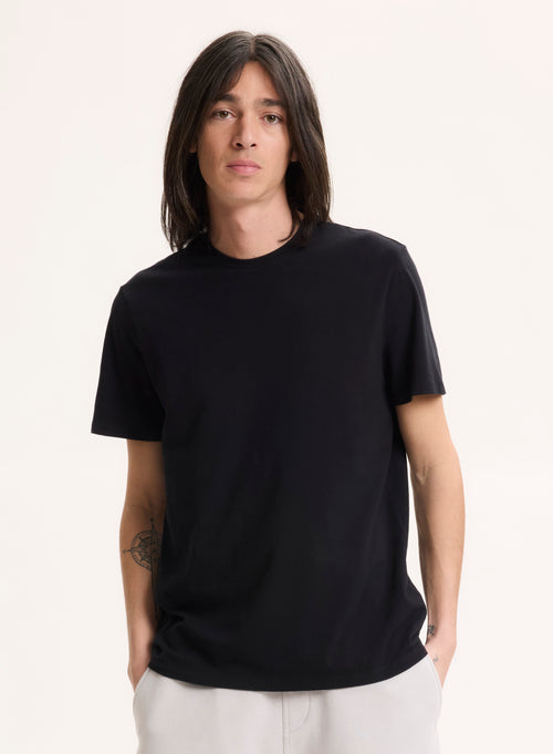 "Camiseta cuello redondo de manga corta de Algodón/ Elastano" - MAJESTIC FILATURES