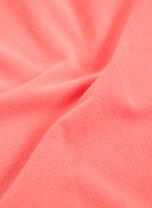 Camiseta naranja de manga corta y cuello redondo en algodón orgánico / elastano - MAJESTIC FILATURES