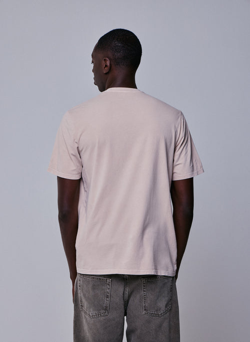 T-shirt Beige Col Rond Manches Courtes en Coton organique / Elasthanne - MAJESTIC FILATURES