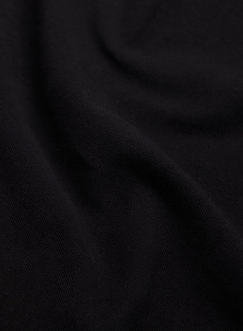 Schwarzes Kurzarm-T-Shirt mit V-Ausschnitt aus Bio-Baumwolle / Elasthan - MAJESTIC FILATURES
