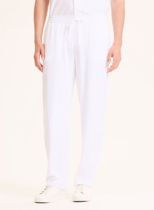 White trousers in organic cotton / Modal - MAJESTIC FILATURES
