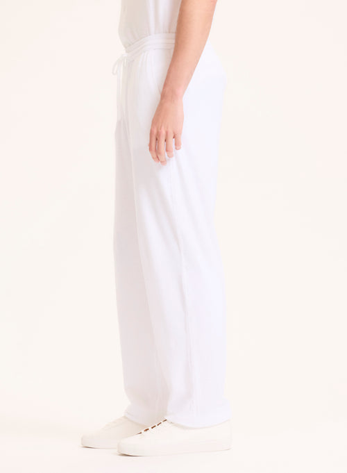 White trousers in organic cotton / Modal - MAJESTIC FILATURES