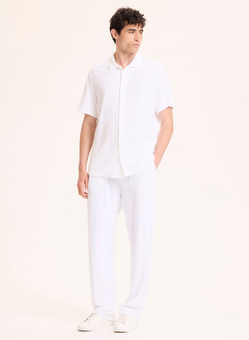 White trousers in organic cotton / Modal - MAJESTIC FILATURES