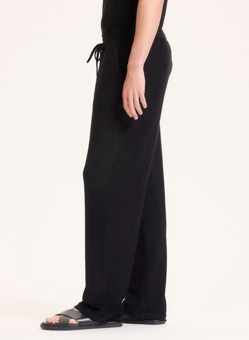 Schwarze Hose aus Bio-Baumwolle / Modal - MAJESTIC FILATURES