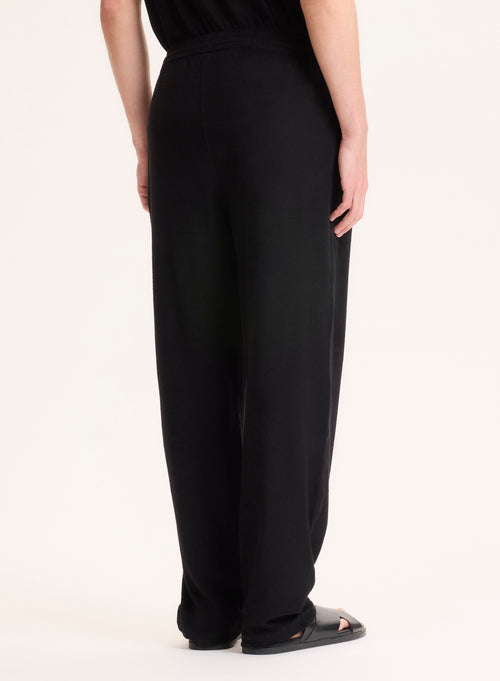 Schwarze Hose aus Bio-Baumwolle / Modal - MAJESTIC FILATURES