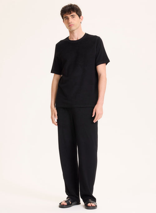 Schwarze Hose aus Bio-Baumwolle / Modal - MAJESTIC FILATURES