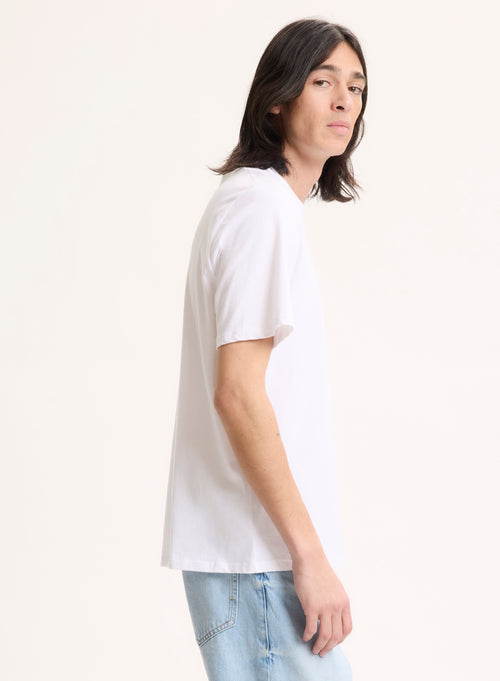 T-shirt Blanc Col Rond Manches Courtes en Coton organique / Coton recyclé - MAJESTIC FILATURES