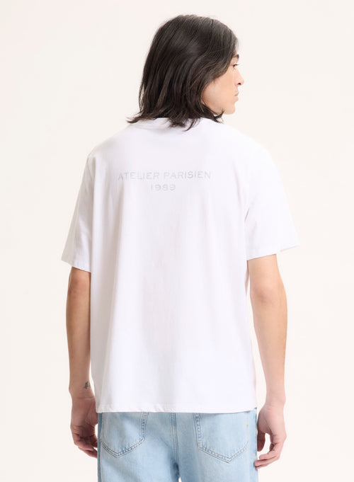 T-shirt Blanc Col Rond Manches Courtes en Coton organique / Coton recyclé - MAJESTIC FILATURES