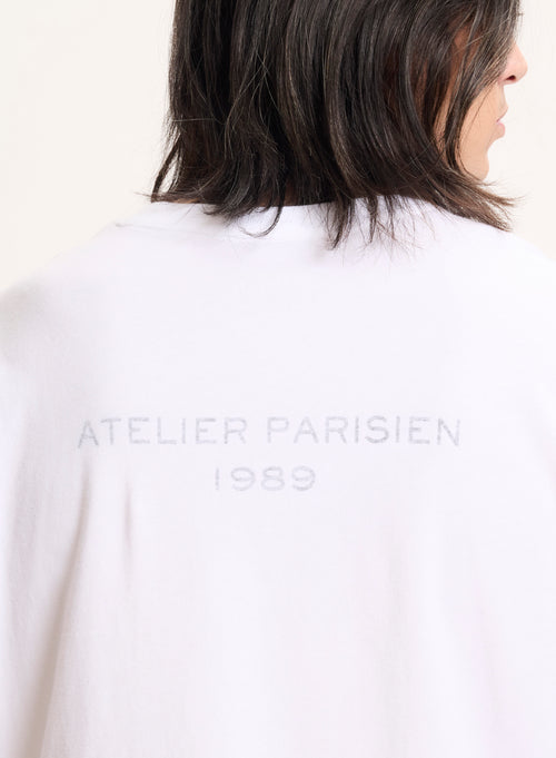T-shirt Blanc Col Rond Manches Courtes en Coton organique / Coton recyclé - MAJESTIC FILATURES