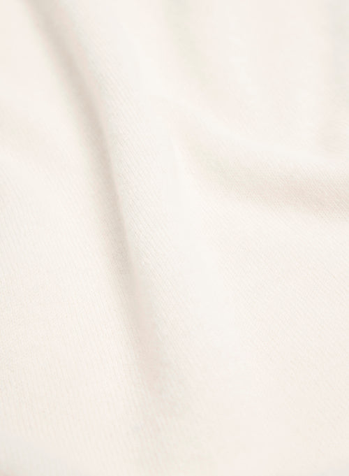Weißes T-Shirt mit Rundhalsausschnitt und kurzen Ärmeln aus 100% Kaschmir - MAJESTIC FILATURES