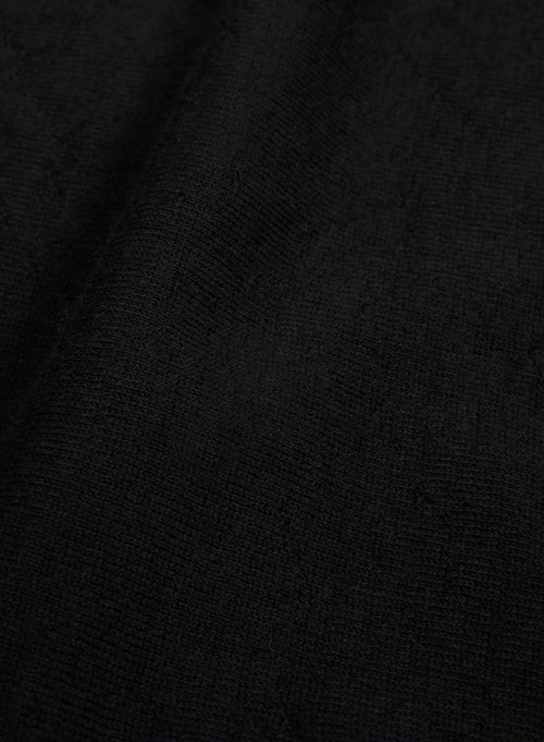 Camiseta Negra Cuello Redondo Manga Corta en 100% Cachemira - MAJESTIC FILATURES