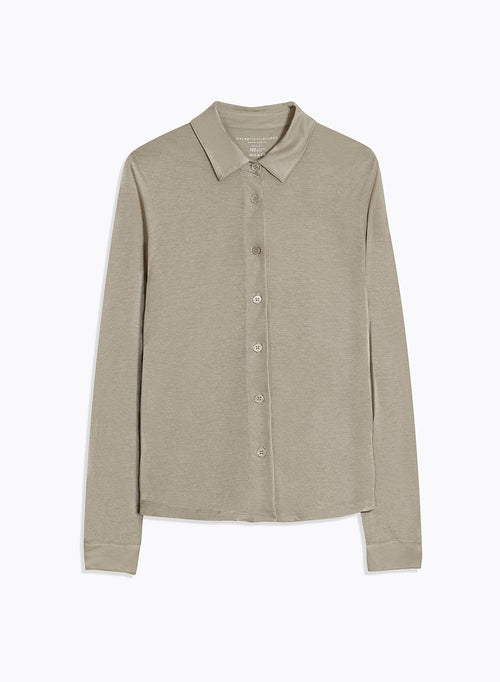 Hemd Beige Langarm - MAJESTIC FILATURES
