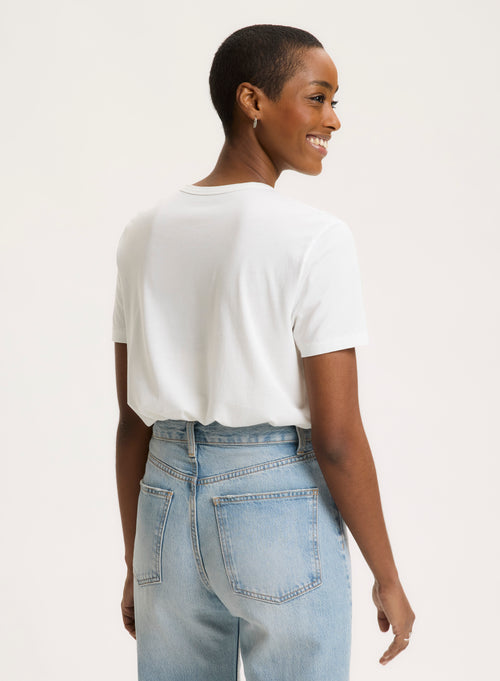 T-shirt Milk Manches Courtes Col Rond en Lyocell, Tencel et Coton - MAJESTIC FILATURES